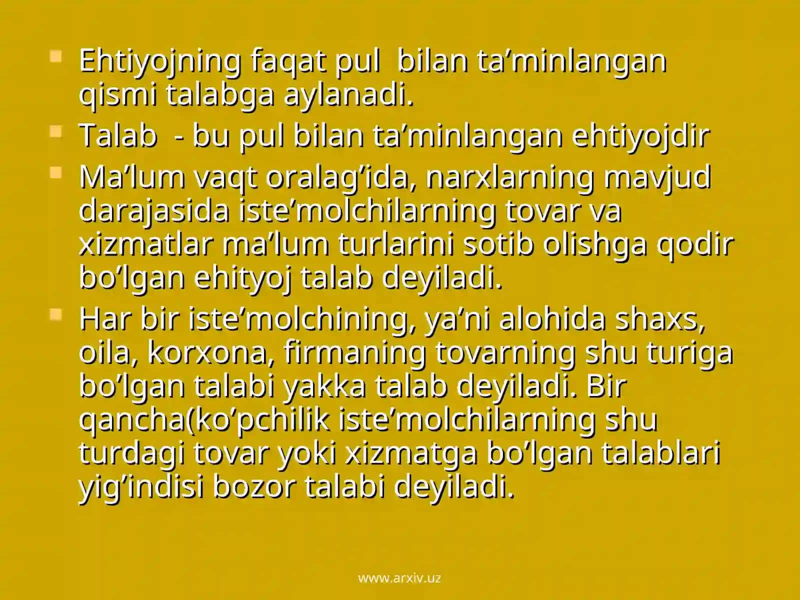 Ehtiyoj va talab 3