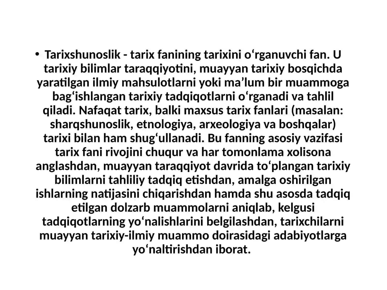 TARIXSHUNOSLIK SOHASI GAOID TADQIQOTLAR ANIQLASH USULLARI 3