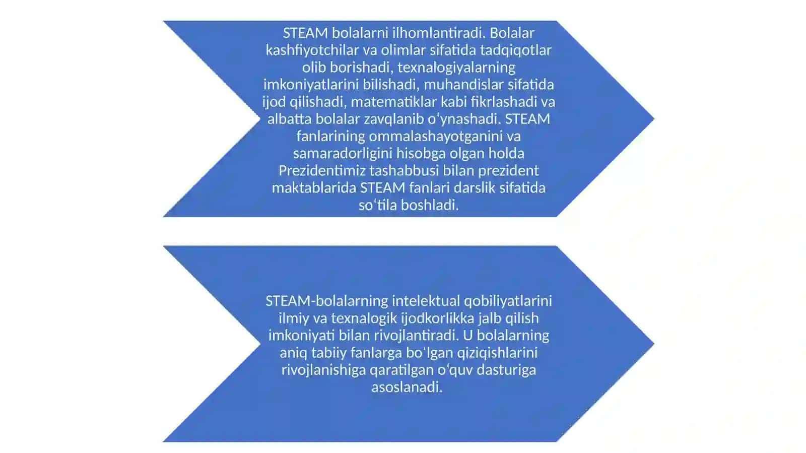 STEAM ta'lim texnologiyalarining o'ziga xos xususiyatlari 3