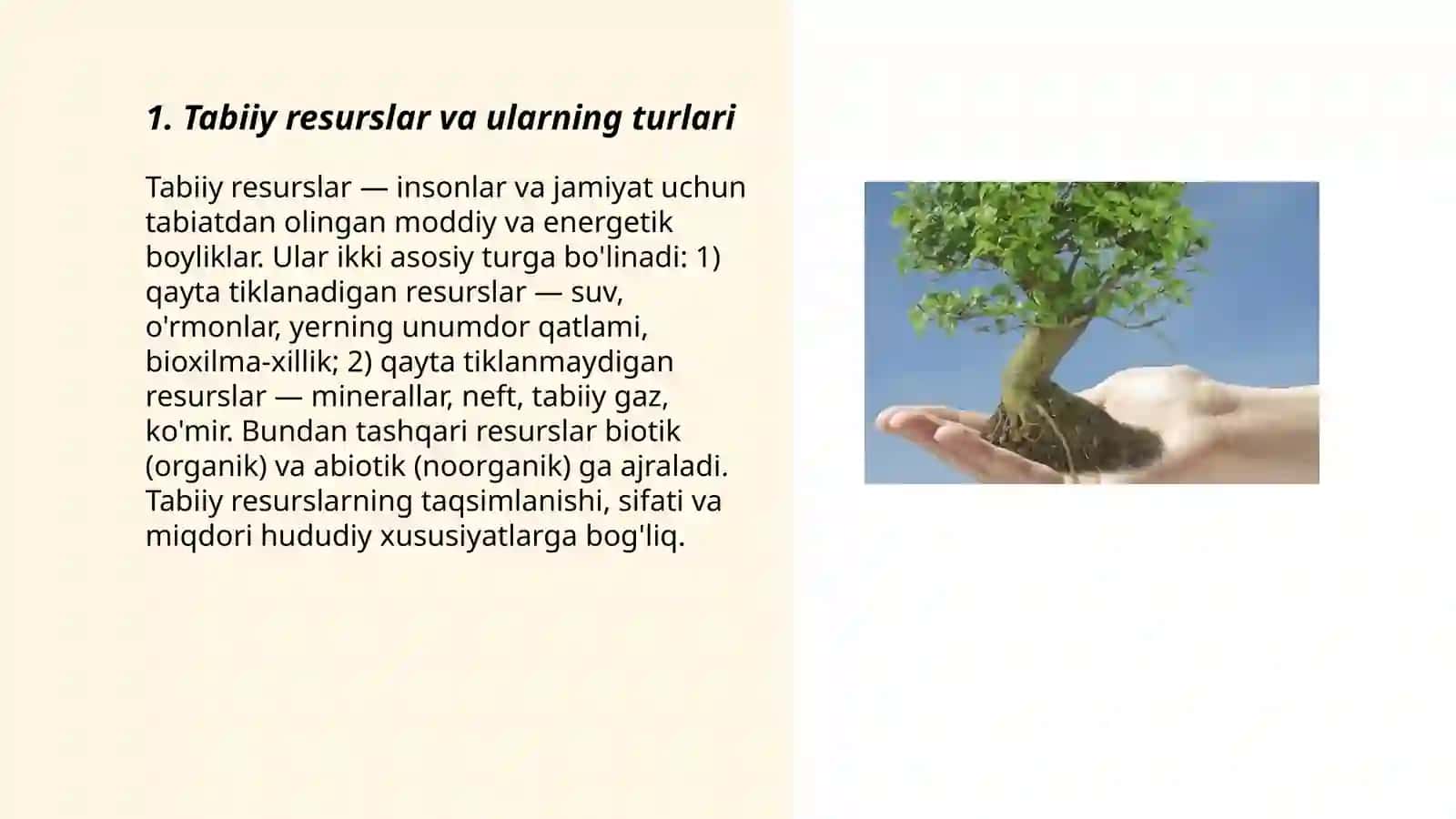 Tabiiy resuslar va ulardan oqilona foydalanish 3