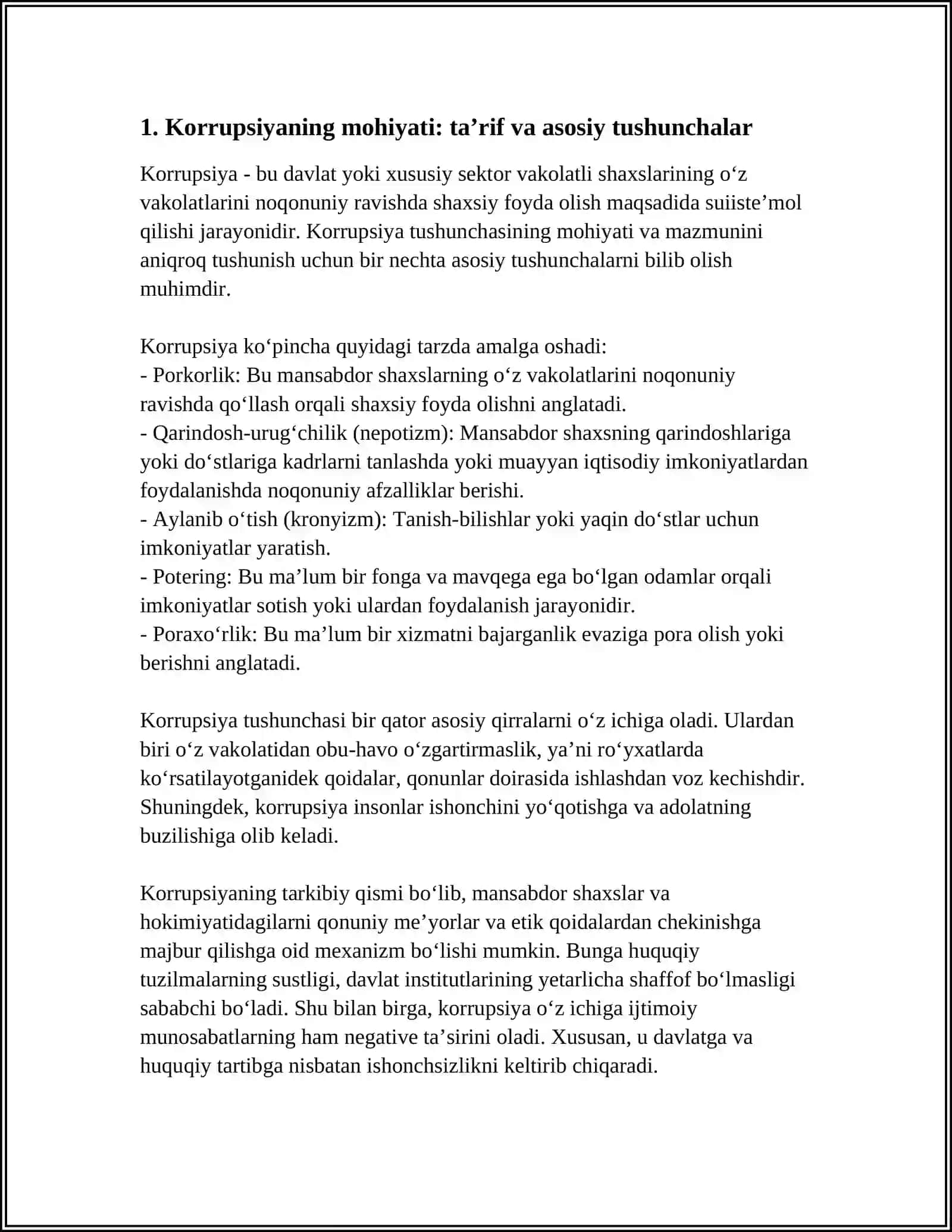 Korrupsiyaning Mohiyati va Uning Oqibatlari 3