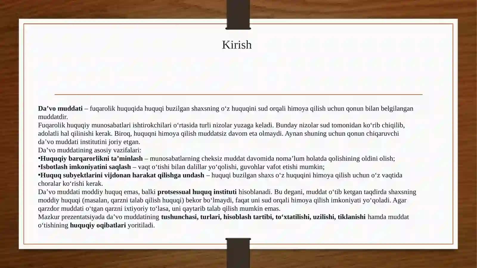 Fuqarolik huquqida da’vo muddati tushunchasi va turlari 3