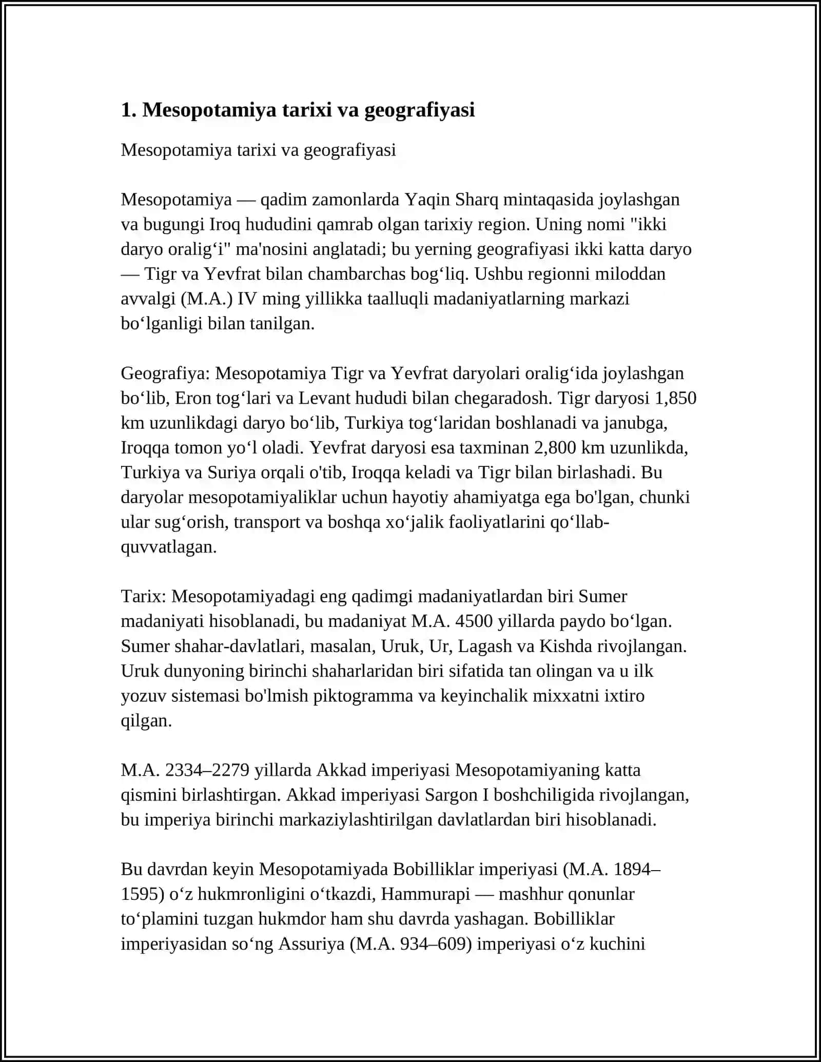 Mesopotamiya tarixi va geografiyasi 3