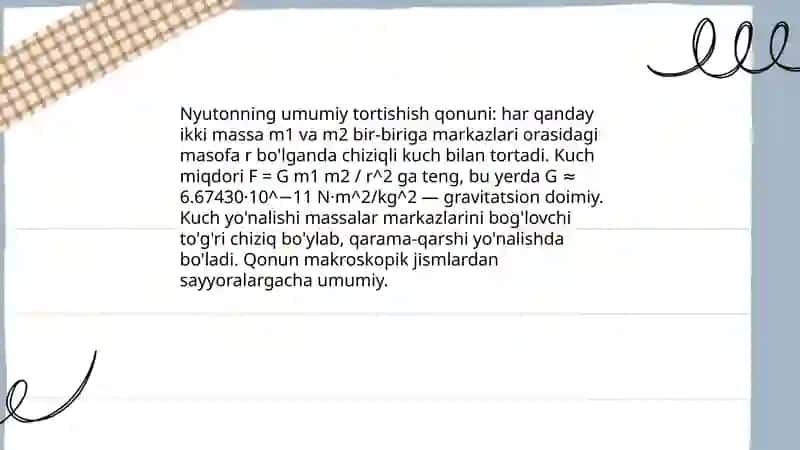 Gravitatsion kuch va uning tabiati 3