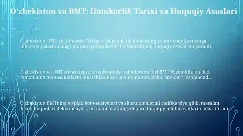 Oʻzbekistoning BMT bilan hamkorlik aloqalari 3