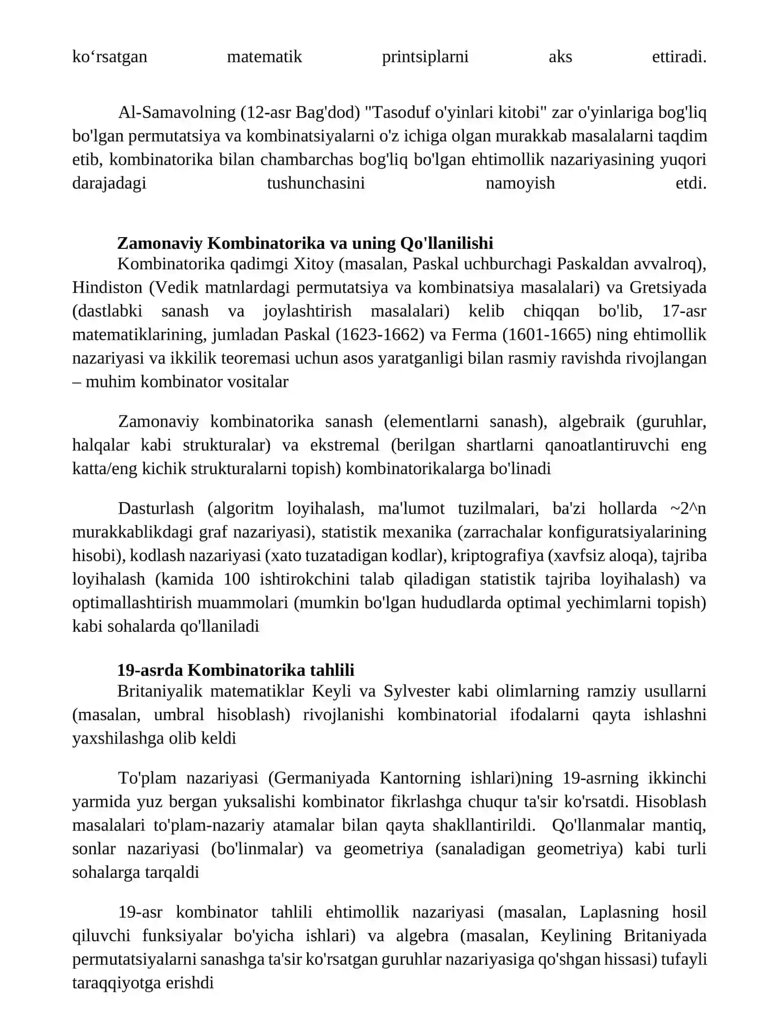 Kombinatorika fani rivojlanish tarixi 3