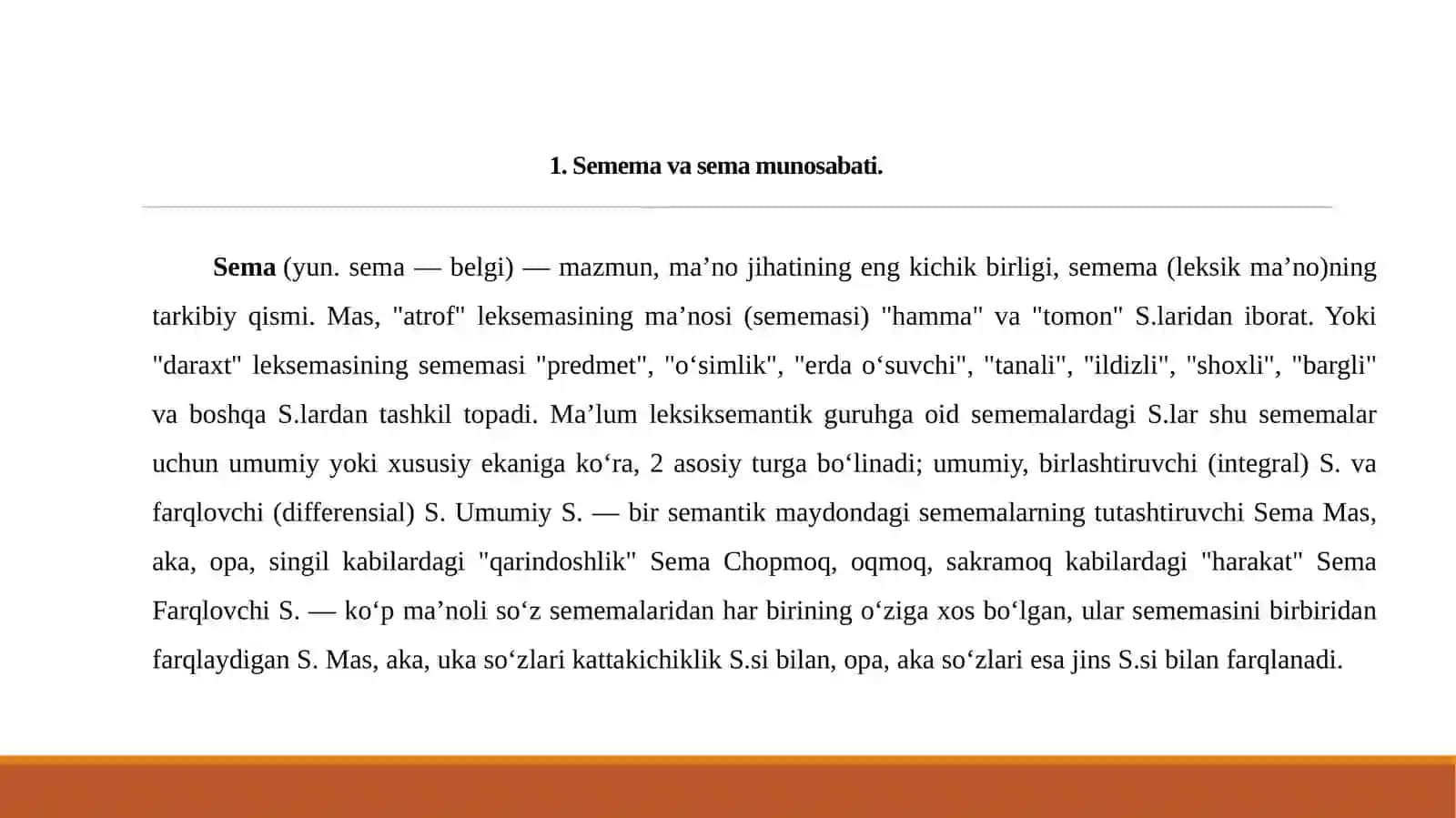 Semema va sema munosabati. Sema turlari. Monosema va polisemiya 3