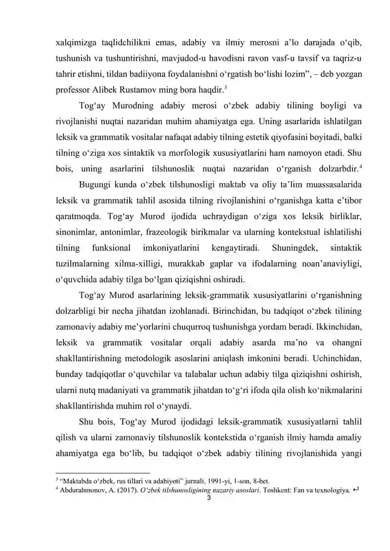 Togʻay Murod asarlarining leksik- grammatik xususiyatlari 3
