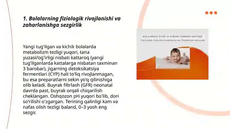 Bolalarning fiziologik rivojlanishi va zaharlanishga sezgirlik 3