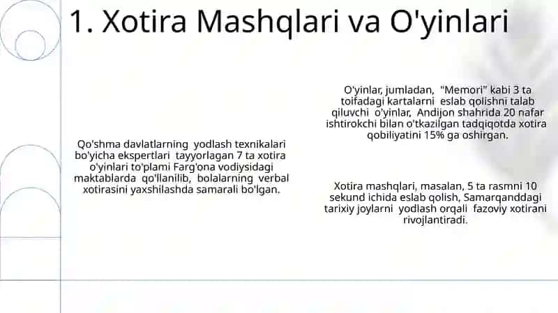 Samarali Xotira Mashqlari va Texnikalari 3