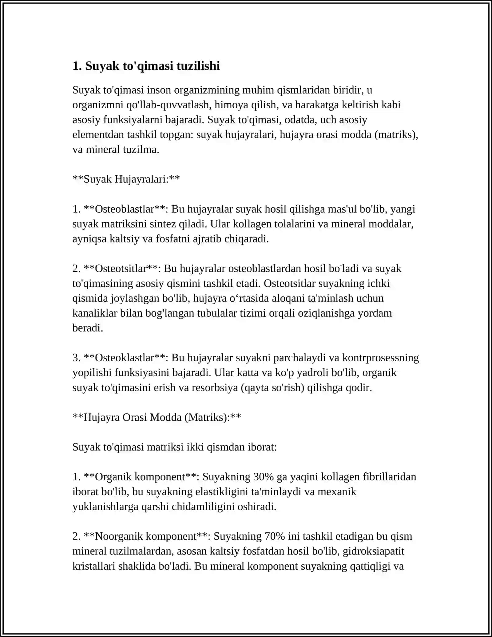 SUYAK TOQIMASI.SUYAK TOQIMASINING MEZINXEMA VA TOGAY TOQIMASI ORNIDA RIVOJLANISH XUSUSIYATLARI.SUYAKLANISH TURLARI 3