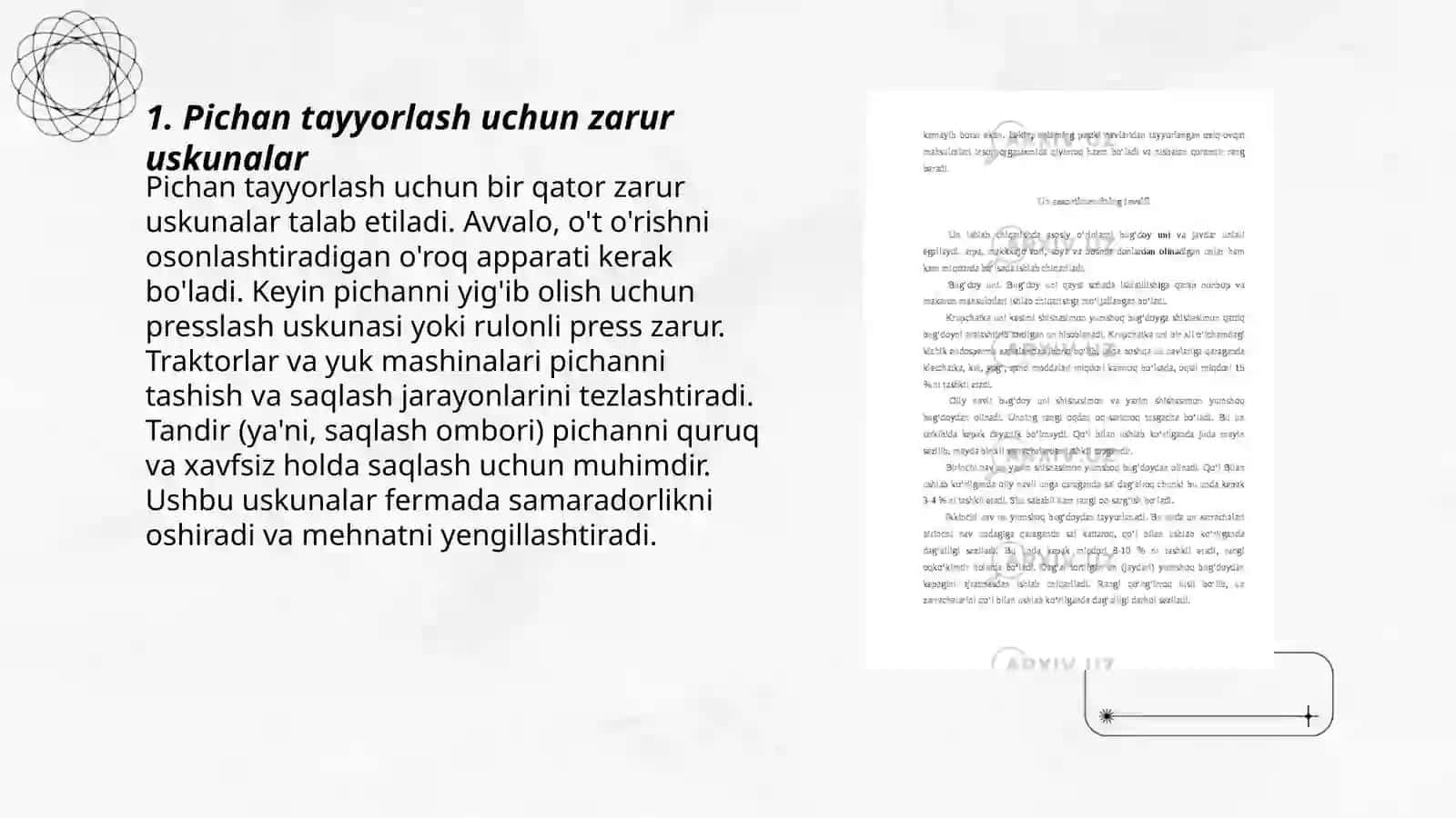 Pichan tayyorlash texnologiyasi 3