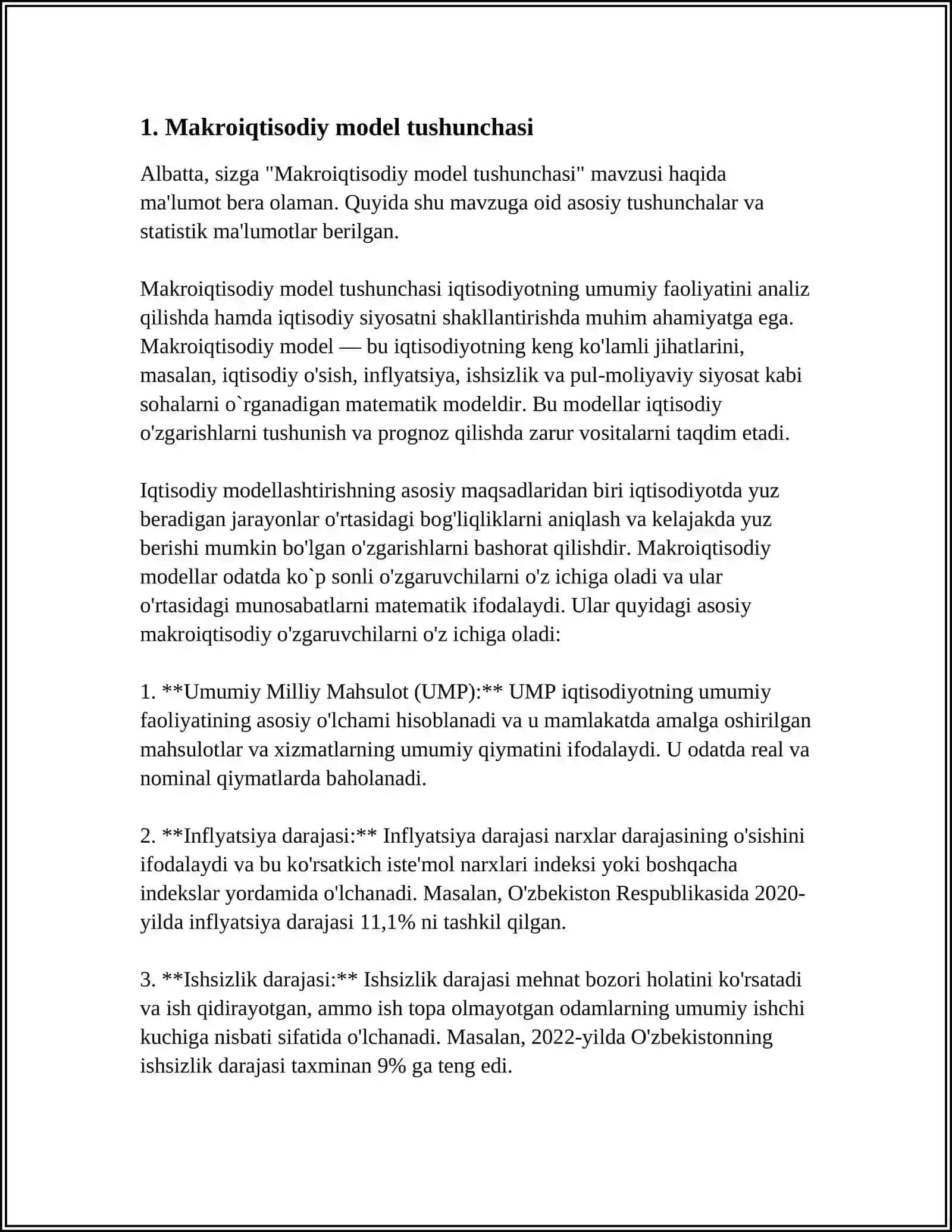 KEYNSNING TOVARLAR VA XIZMATLAR BOZORIDA MAKROIKTISODIY MUVOZANAT MODELI 3