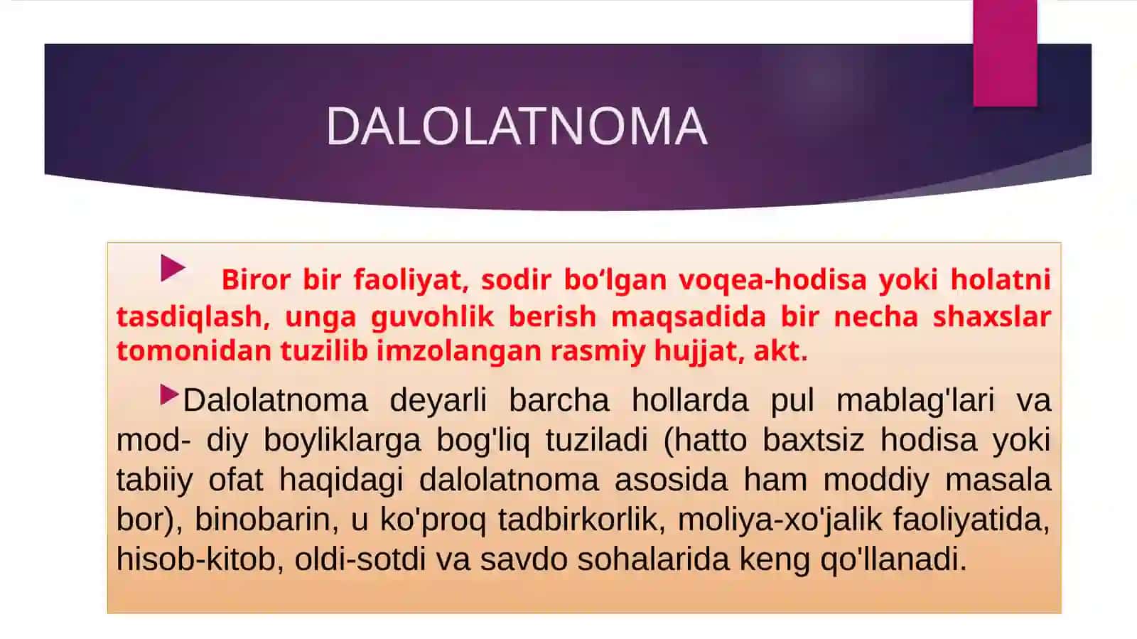 DALOLATNOMANING YOZILISH TARTIBI 3
