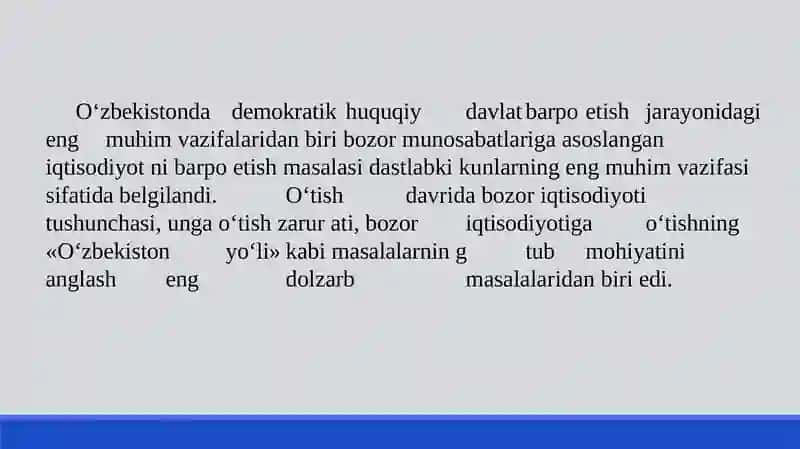 O'zbekiston Respublikasi Bozor Munosabatlarining Shakllanishi 3