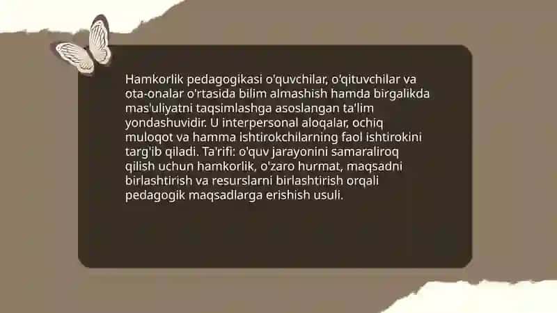 Hamkorlik pedagogikasining konseptual g'oyalari 3