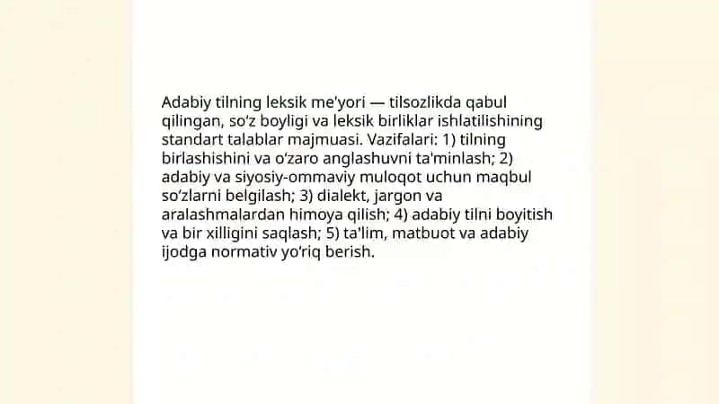 Adabiy tilning leksik me'yori 3