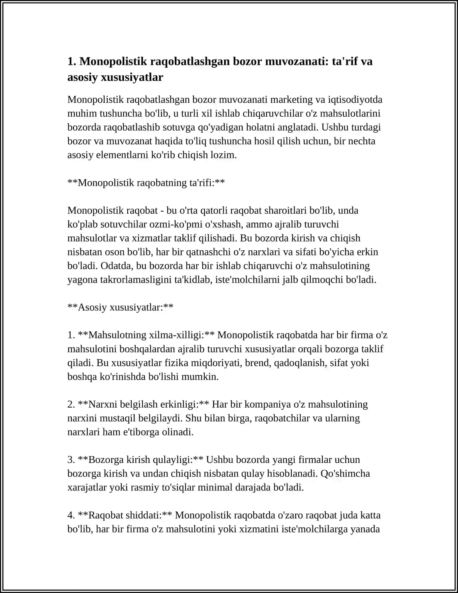 MONOPOLISTIK RAQOBATLASHGAN BOZOR MUVOZANATI 3