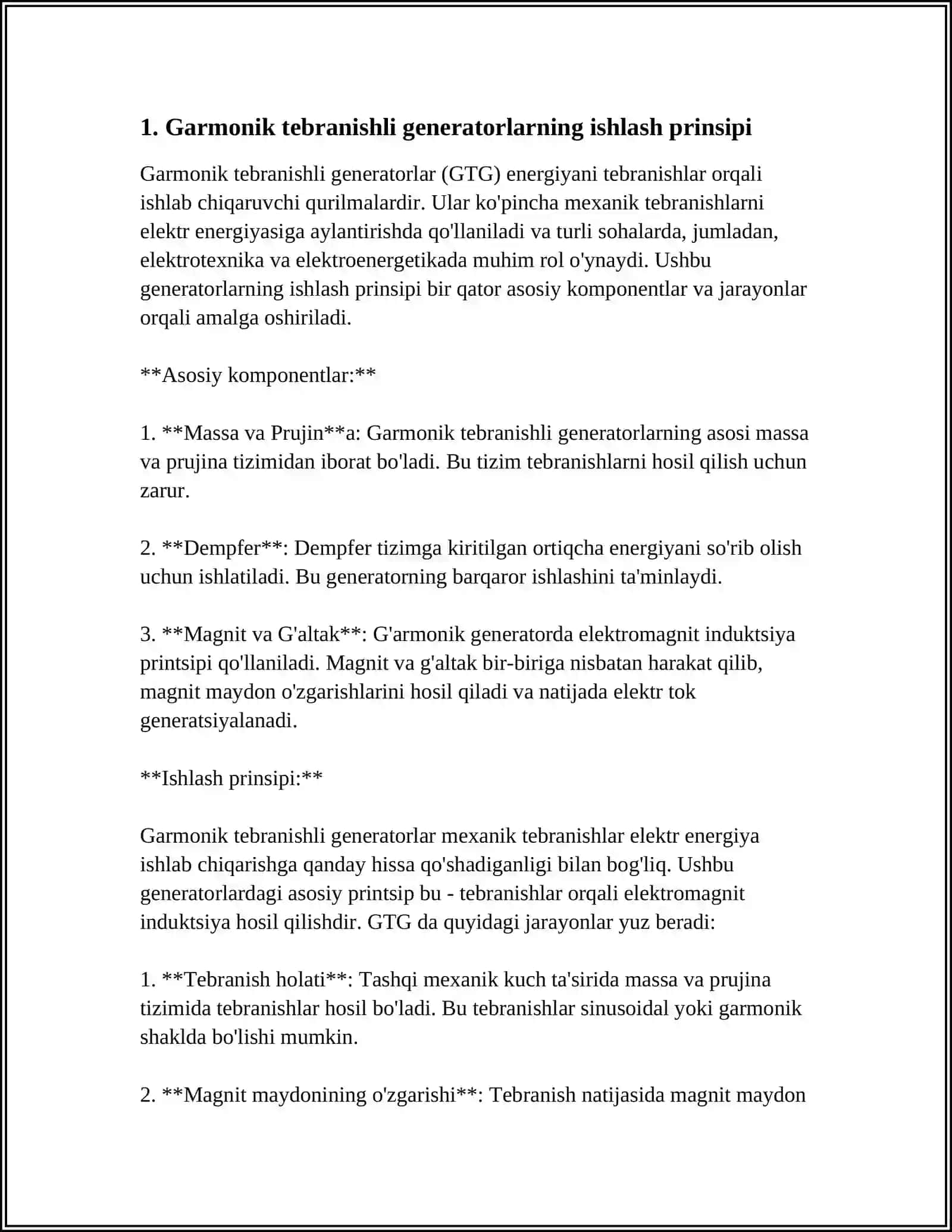 GARMONIK TEBRANISHLI GENERATORLAR. RADIO UZATUVCHI QURILMALAR 3