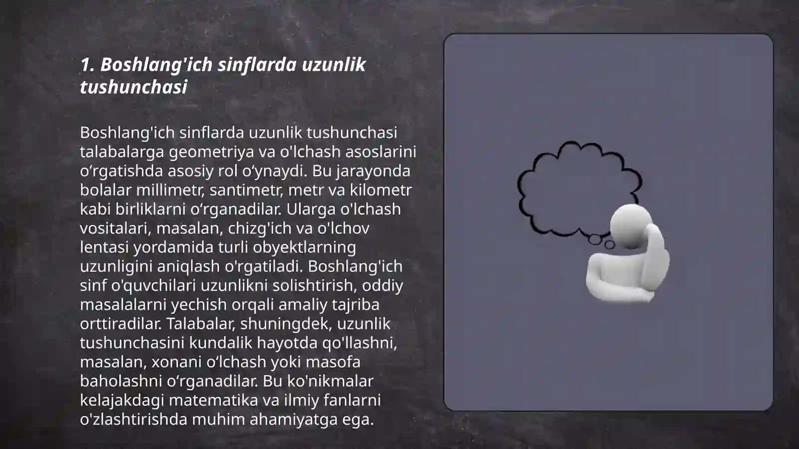 Asosiy miqdorlar va ularni oʻlchov birliklarini oʻrgatish metodikasi 3