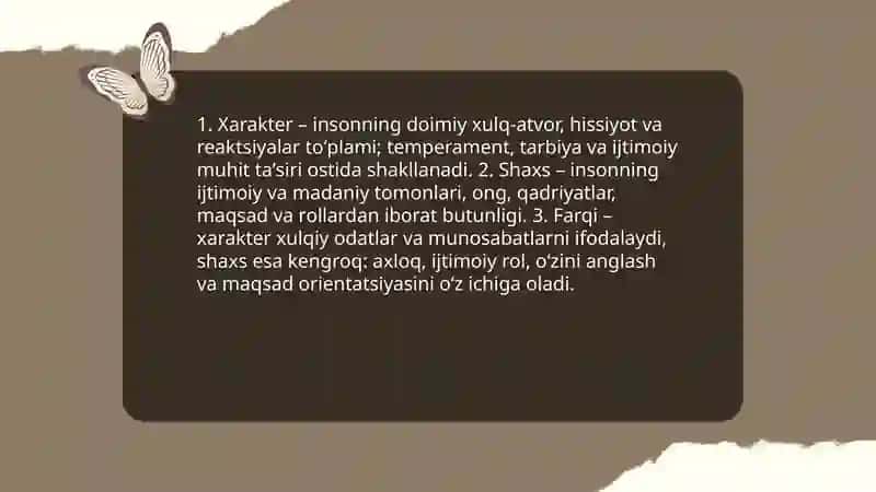 Xarakter va shaxs 3