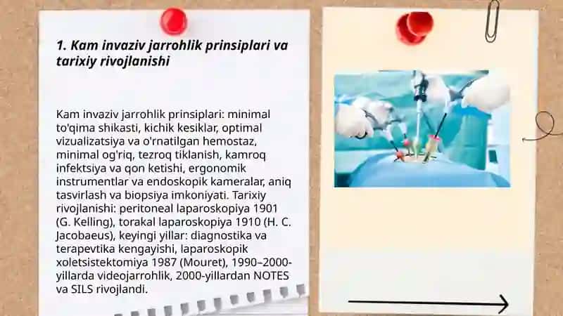 Kam invaziv jarrohlik prinsiplari va tarixiy rivojlanishi 3