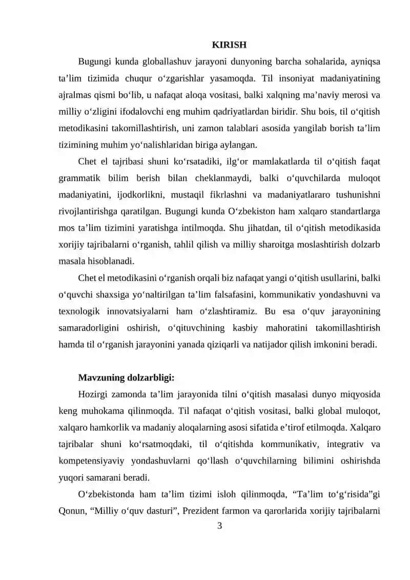 Til oʻqitish metodikasida chet el tajribasining ahamiyati 3