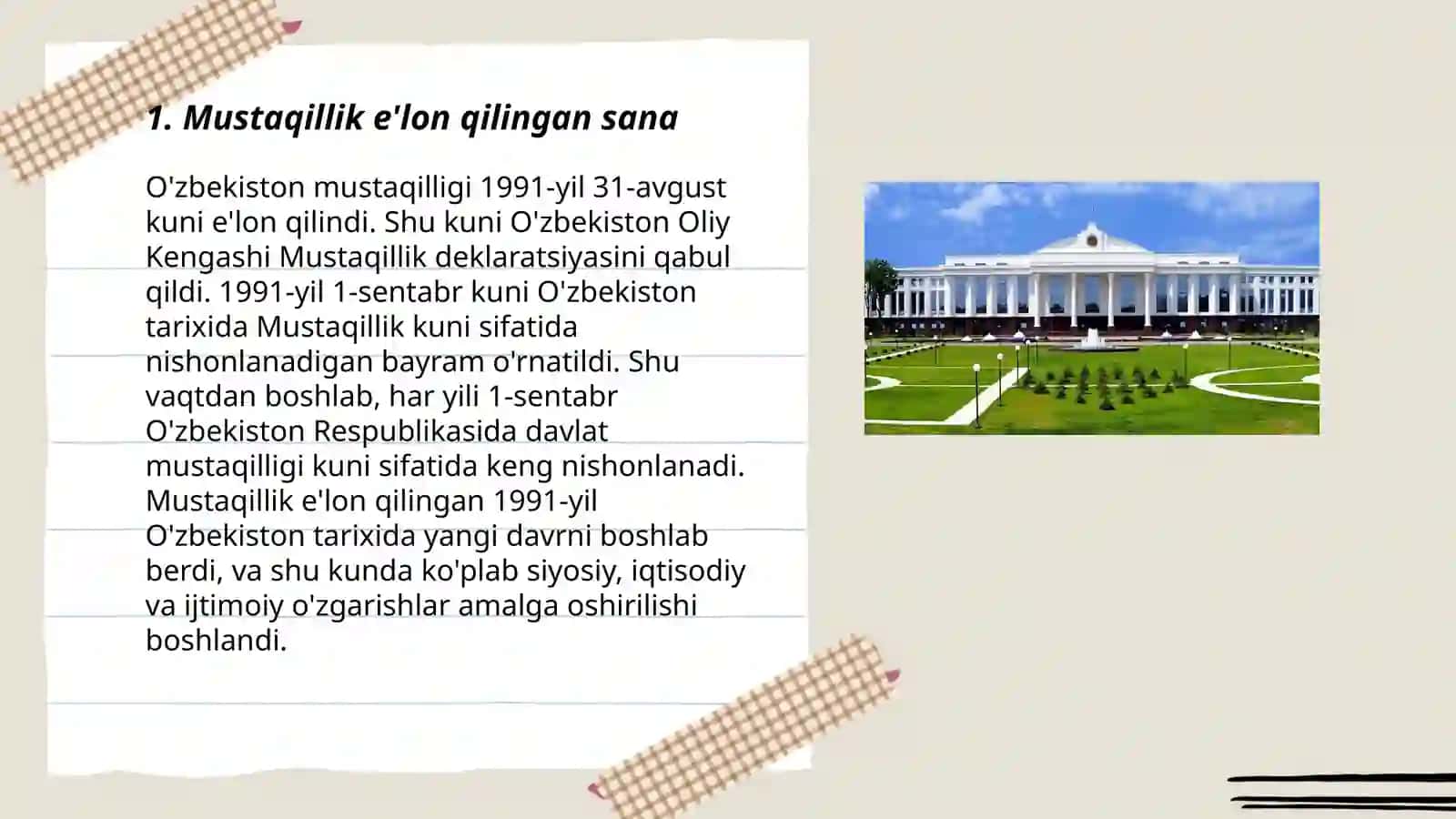 Mustaqillikning e'lon qilinishi va uning tarixiy ahamiyati 3