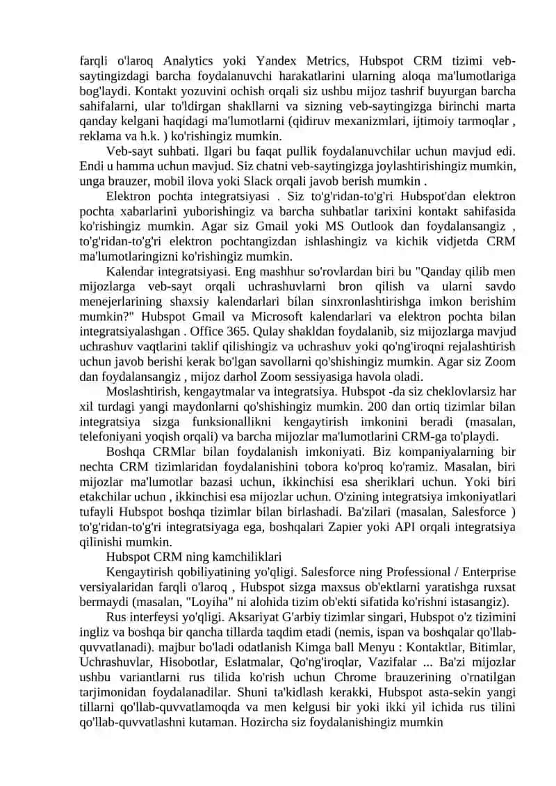 CRM TIZIMLARIDA ISHLASH VA TASHKIL ETISH 3