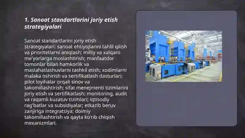 Sanoatda standartlarning amalga oshirilishini ta'minlash 3