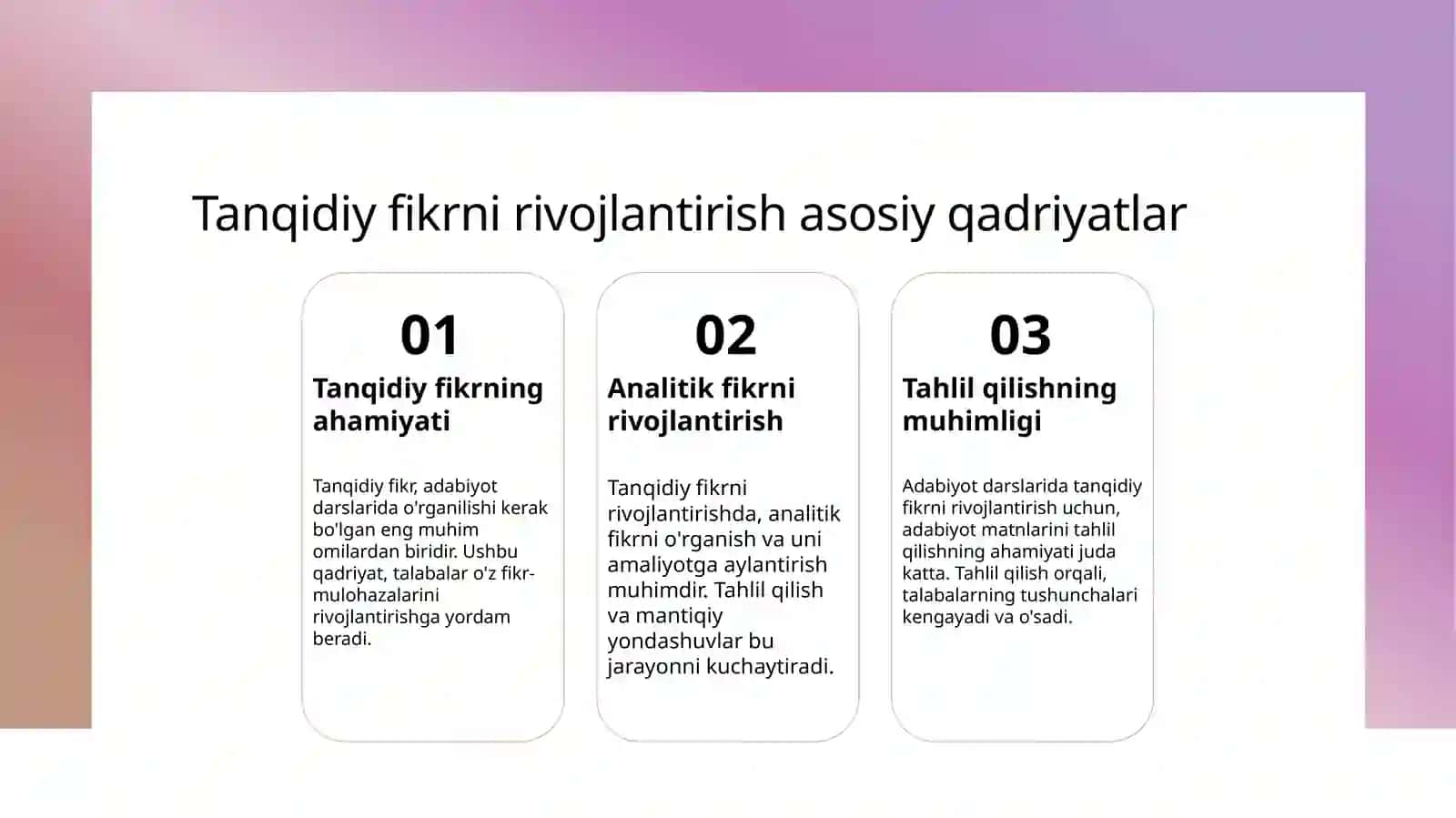 Adabiyot darslarida tanqidiy tafakkurni rivojlantirish usullari 3