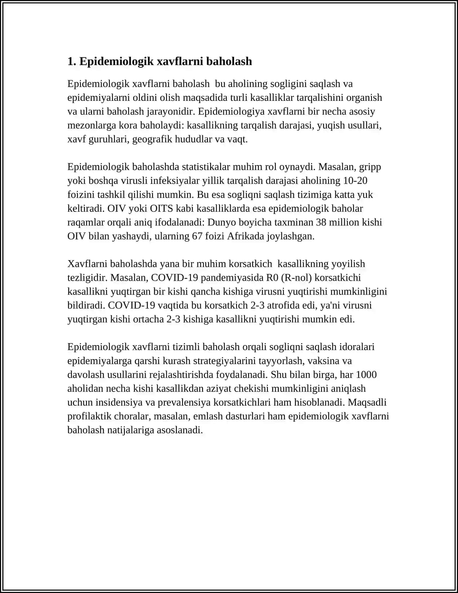EPIDEMIYAGA QARSHI CHORA-TADBIRLARGA O'TKAZISHNI TASHKILLASHTIRISH 3