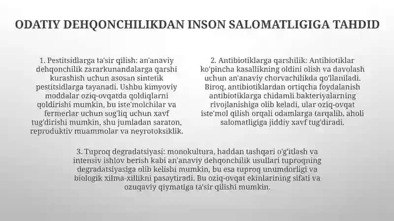 Ekologik Xavfsiz Tabiiy Oziq Ovqat Mahsulotlari 3