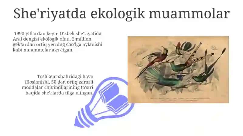 Mustakillik davri lirikasi - Tabiat va inson munosabatlari tasviri 3