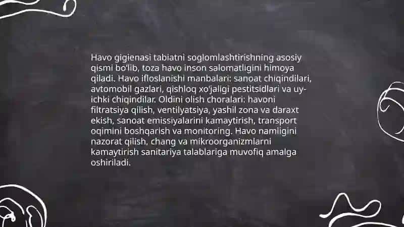 Tabiatni soglomlashtirish kuchlari gigenik omillar 3