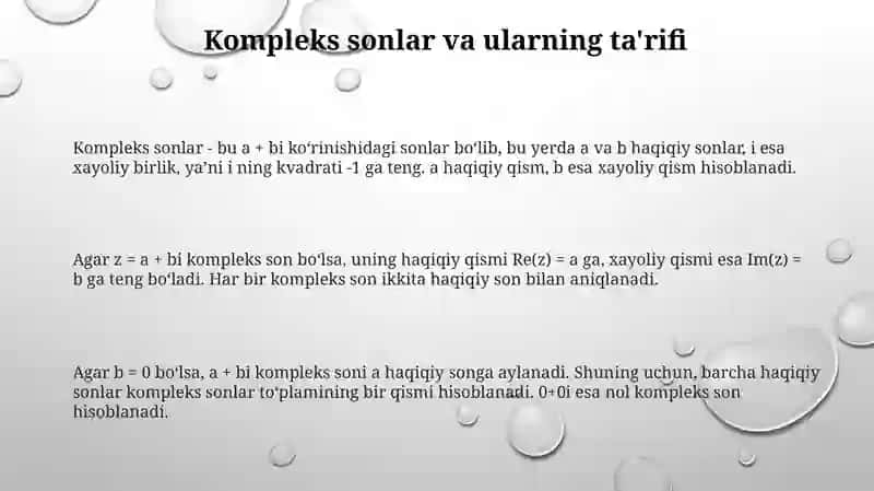 Kompleks sonlar va ularning trigonometrik shakli.Muavr formulasi 3