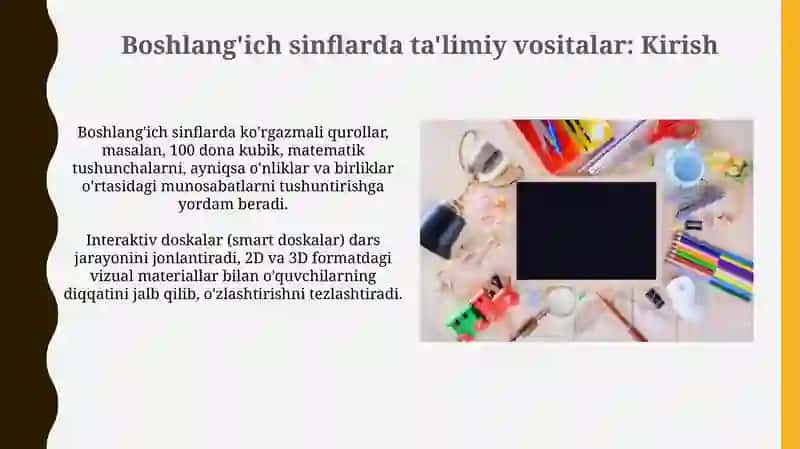 Boshlang'ich sinflarda taʼlimiy vositalar 3