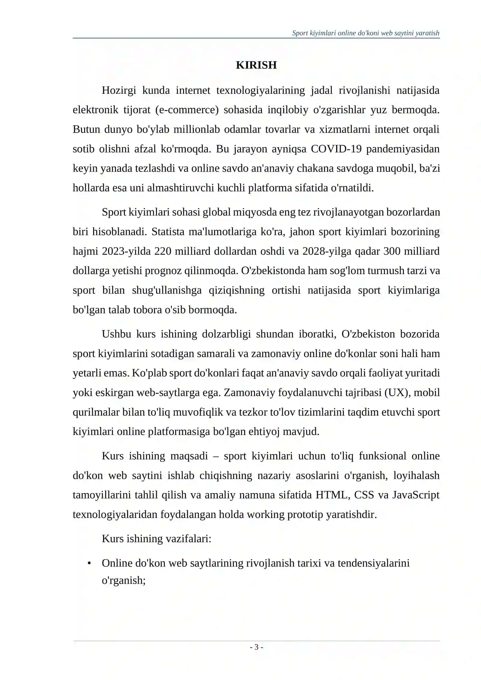 Sport Kiyimlari Online Do'koni Web Saytini Yaratish 3