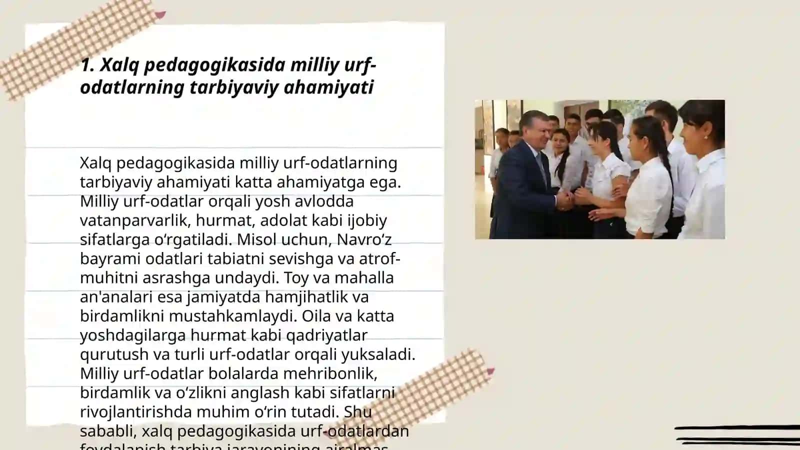 Xalq pedagogikasi manbalarida-milliy urf odatlar xalqaro qadriyatlar sifatidagi oʻrni 3