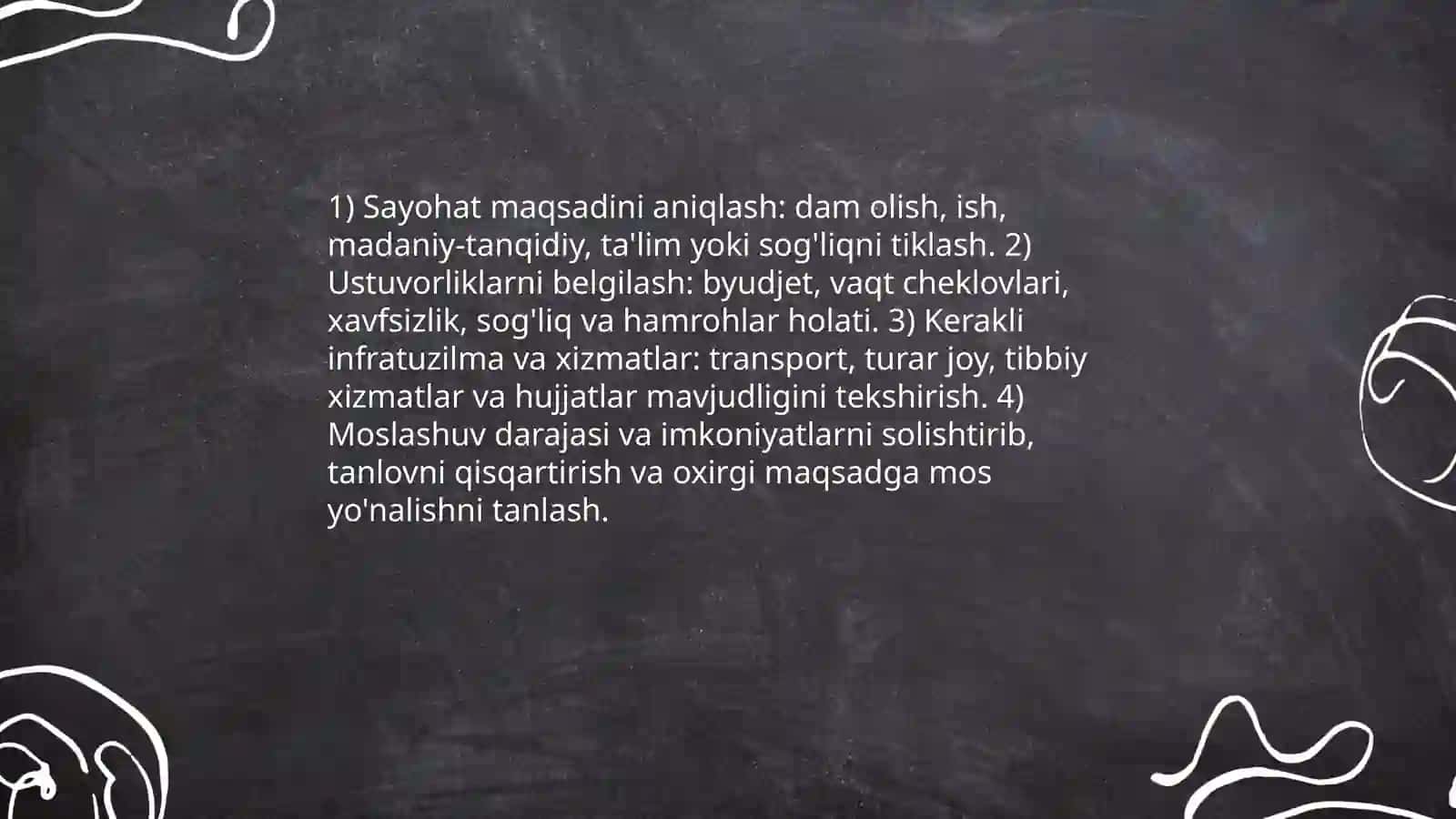 Sayohat yonalishi qanday tartibda tanlanadi? 3