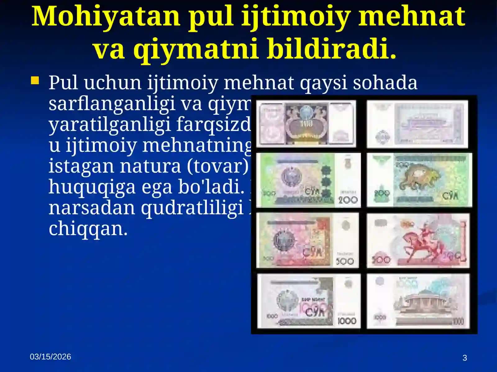 Pul aylanish qonuni va pul massasi 3