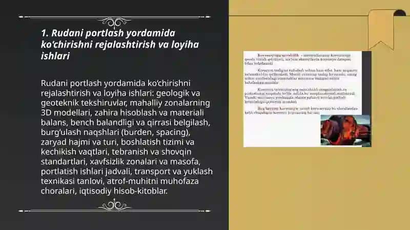 Rudani portlash yordamida ko'chirishning asosiy jarayonlari 3