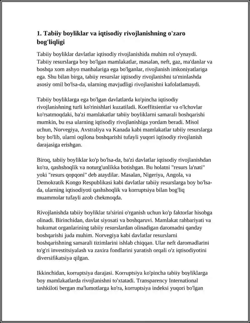 TABIIY BOYLIKLAR. NEGA BAZILAR RIVOJLANIB BAZILAR QASHSHOQLIKKA BOTMOQDA 3