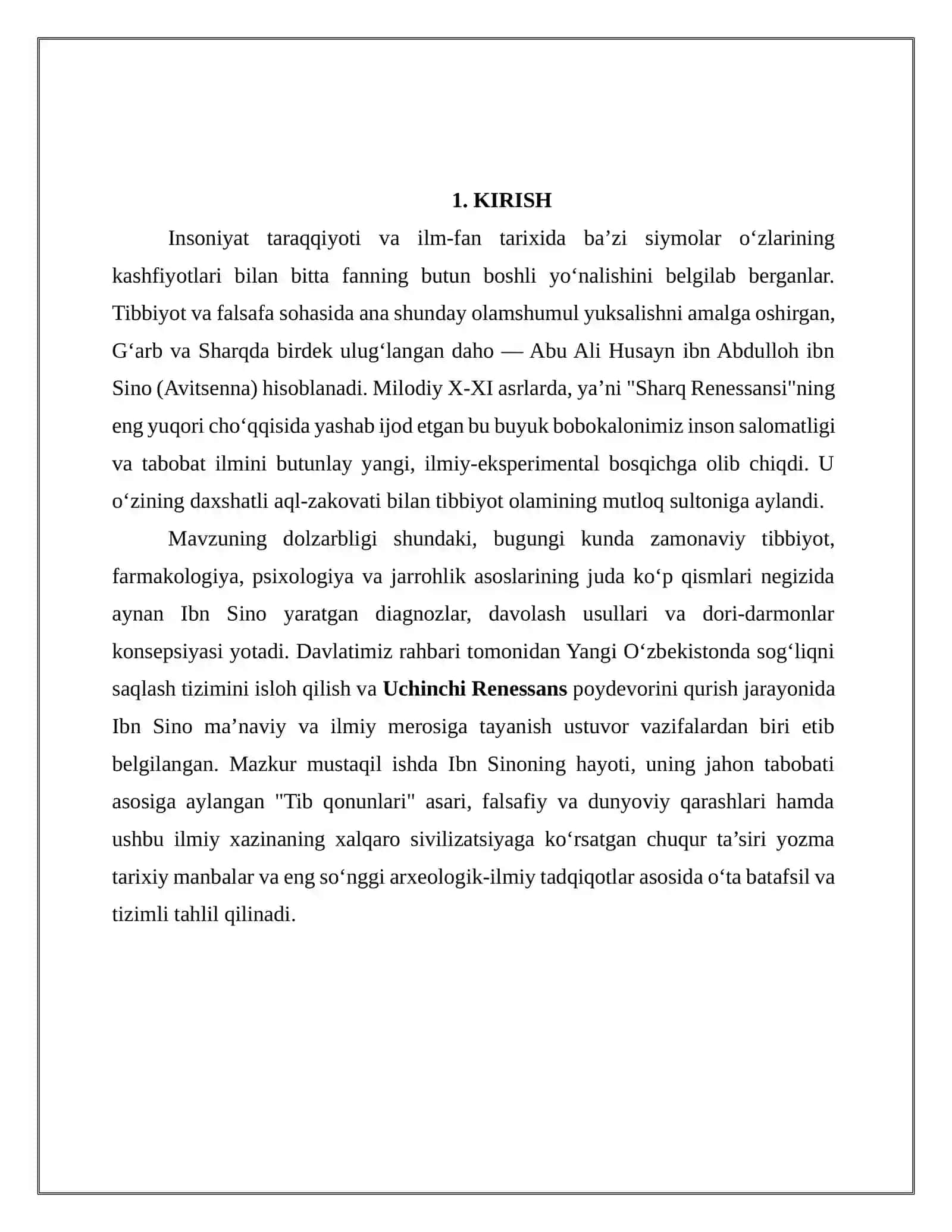 ABU ALI IBN SINO — TIBBIYOT OLAMI SULTONI: UNING ILMIY MEROSI VA JAHON TAMADDUNIDAGI O‘RNI 3