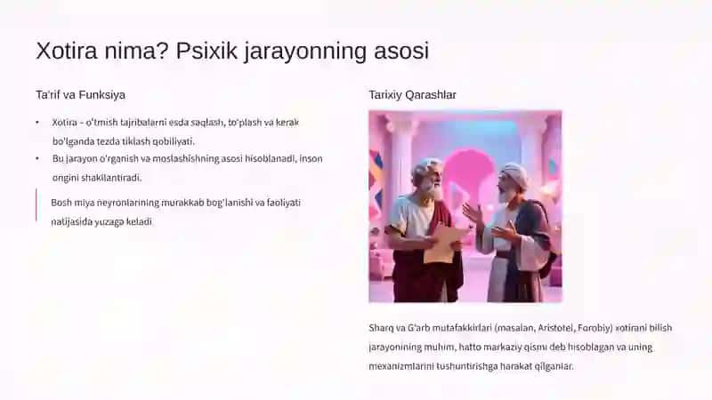Xotira rivojining asosiy omillari va shart-sharoitlari 3