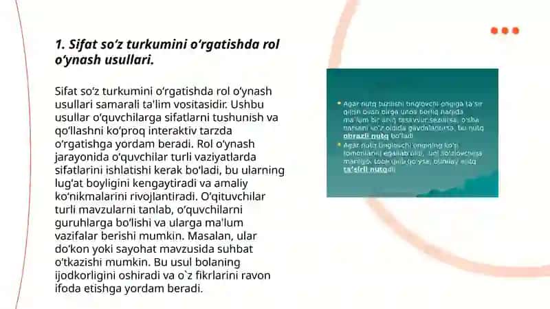 Sifat soʻz turkumini oʻrganishda interfaol usullarni qoʻllash 3