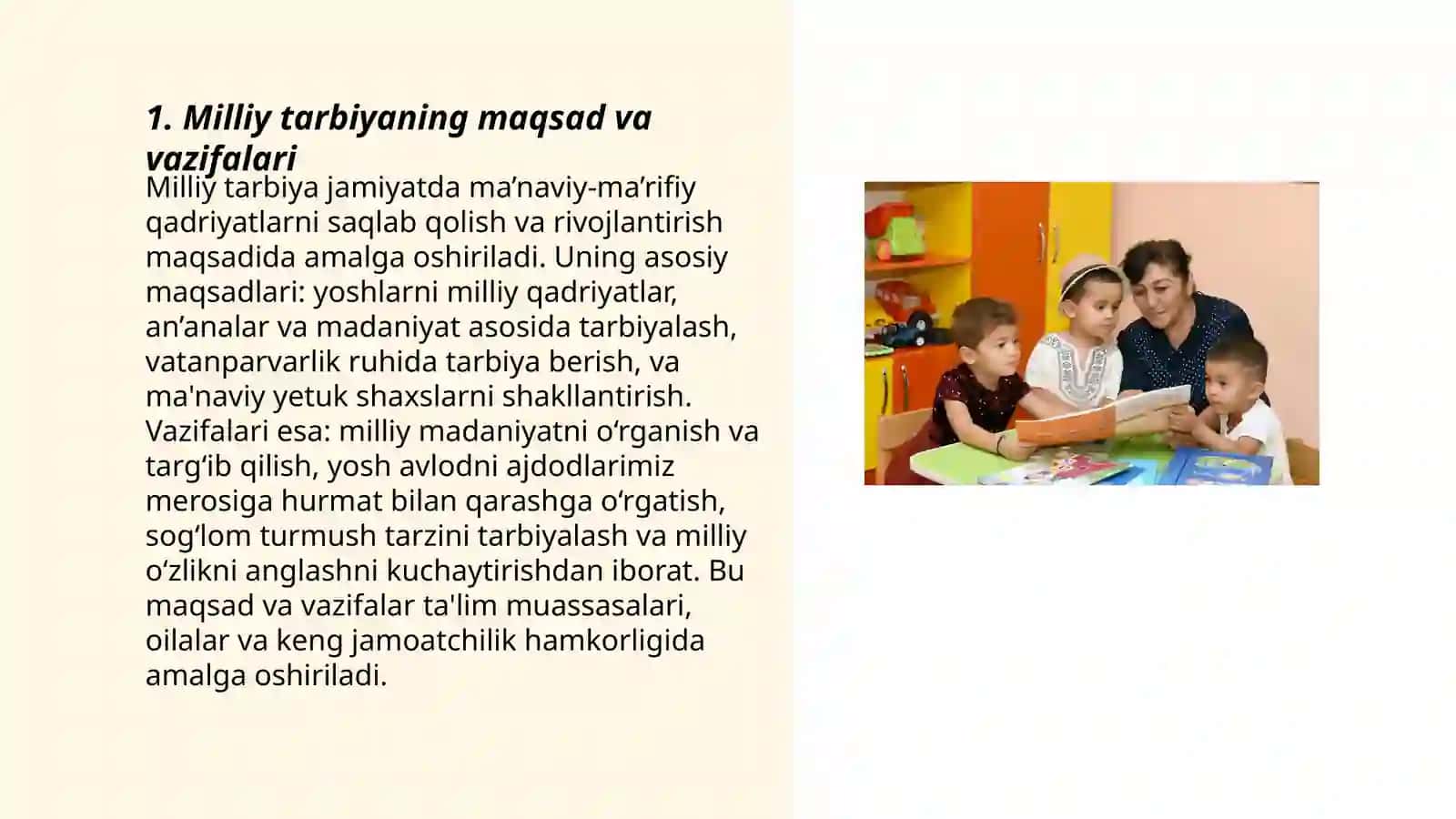 Maktabgacha ta'lim tizimida milliy tarbiyani amalga oshirish mohiyati va mazmuni 3