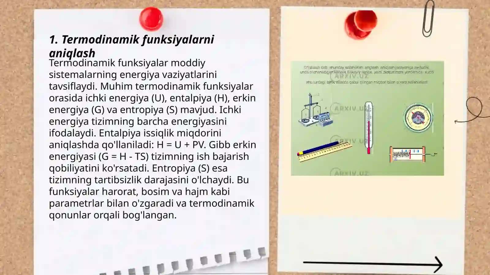 Termodinamik funksiyalar va muvozanat konstantalarini xisoblash usullari 3