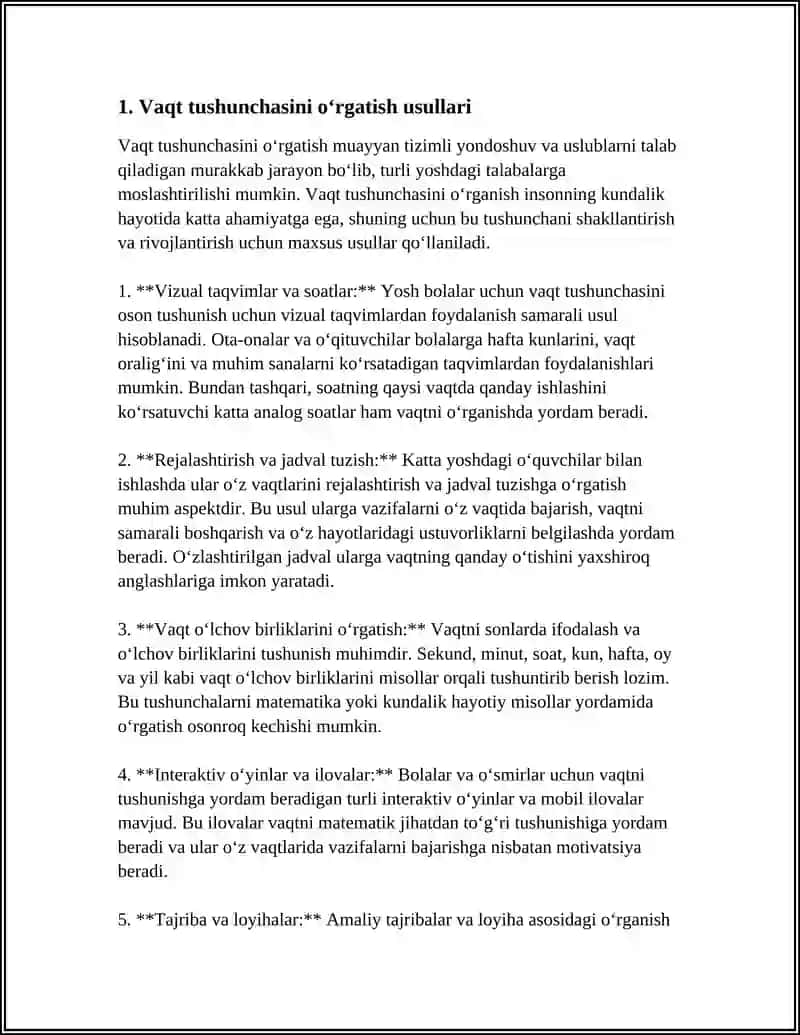 TAYYORLOV GURUH YOSHIDAGI BOLALARDA VAQT TASSAVURINI SHAKLLANTIRISH 3