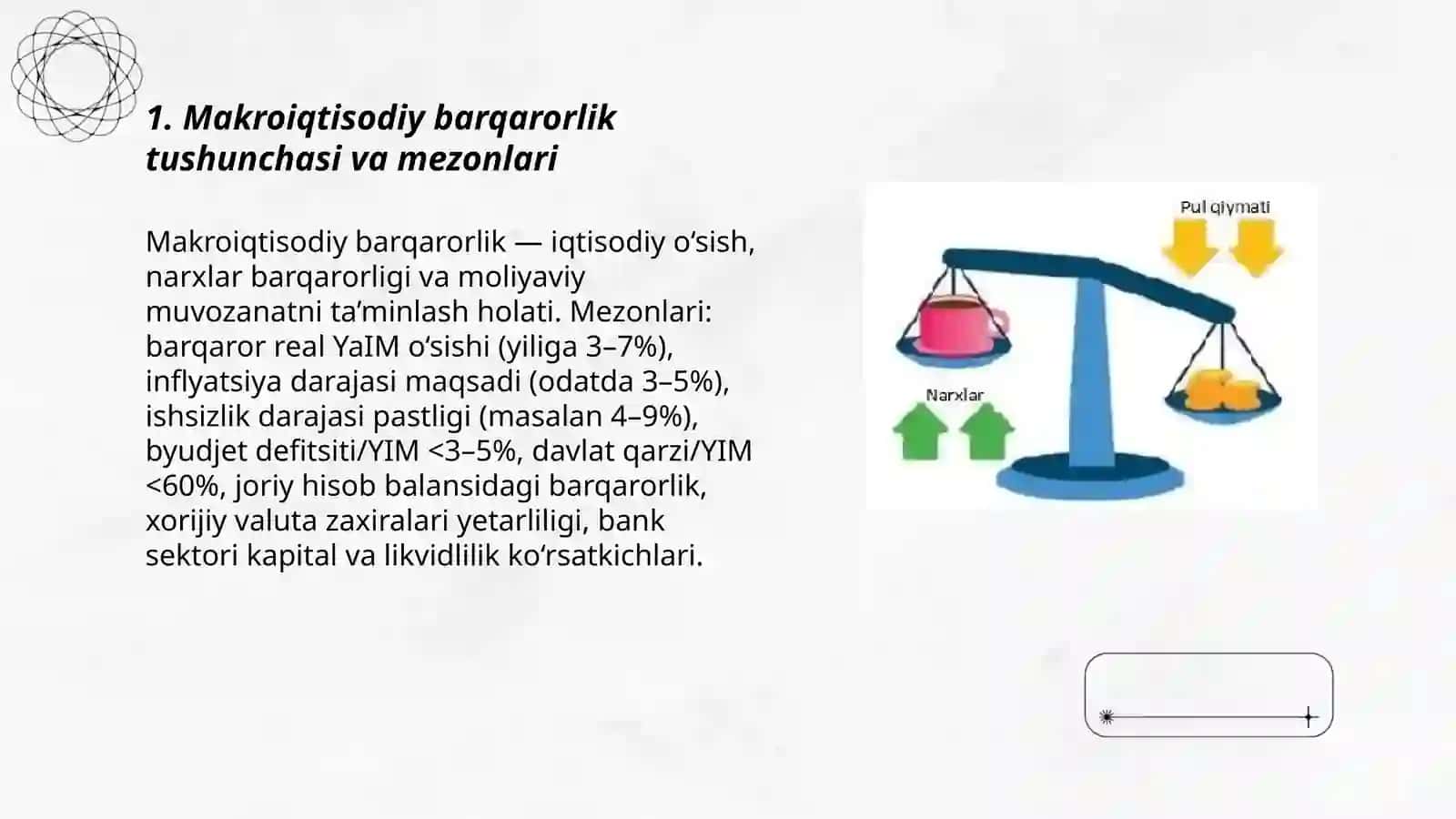 Makroiqtisodiy barqarorlik,ishsizlik va infipatsiya 3
